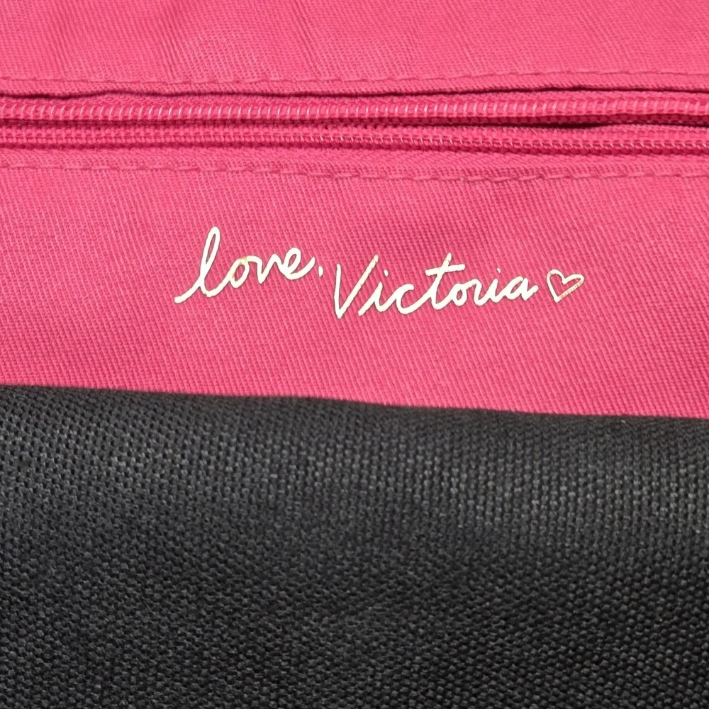 Victoria's Secret Women Bag Large Black Tote Hello Bombshell Embroidered‎ Pocket